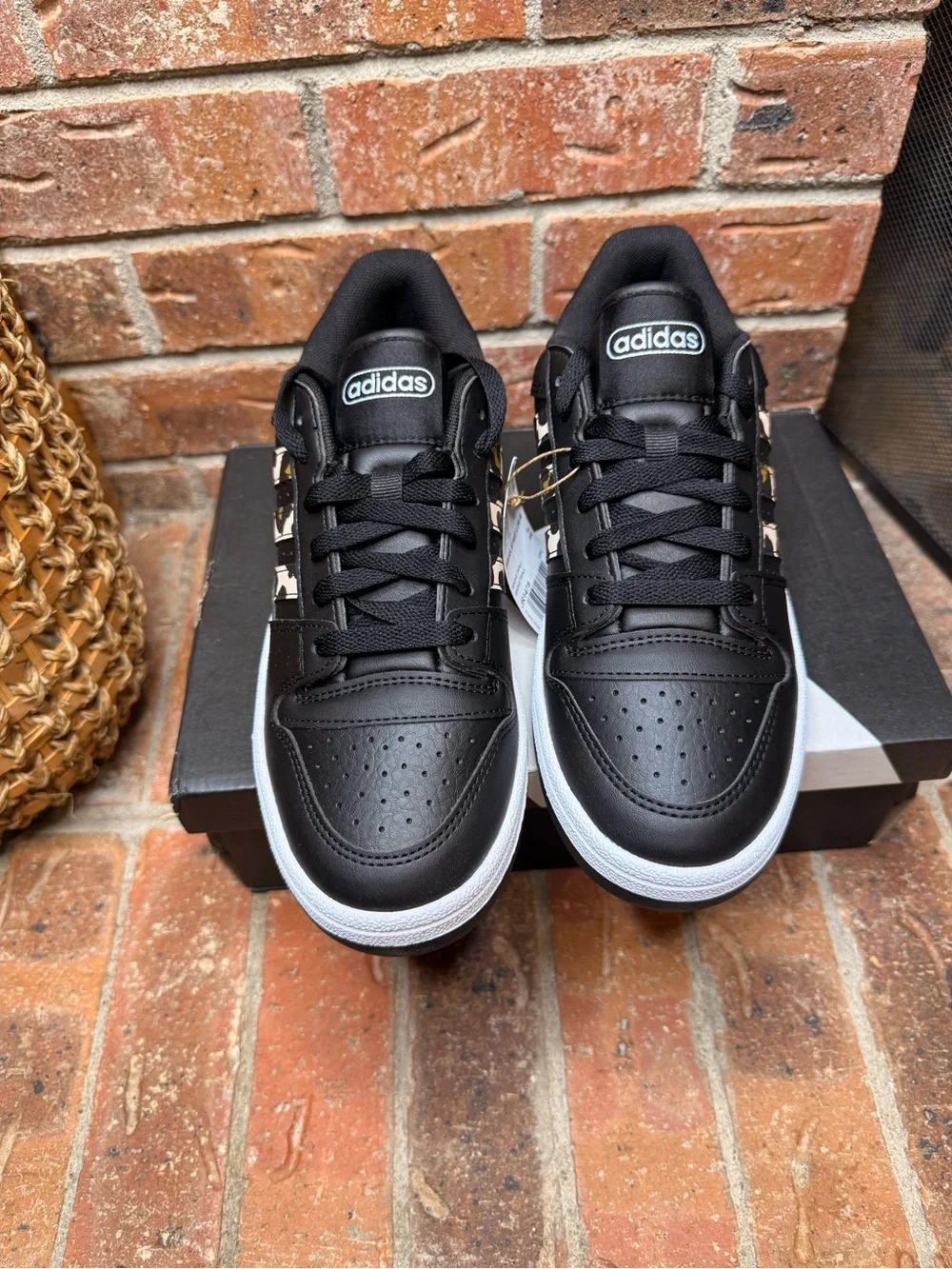 Adidas Break Start Low W Leopard Print Sneakers Black White Women’s Size 7 NIB
